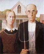 Grant Wood american gothic France oil painting reproduction